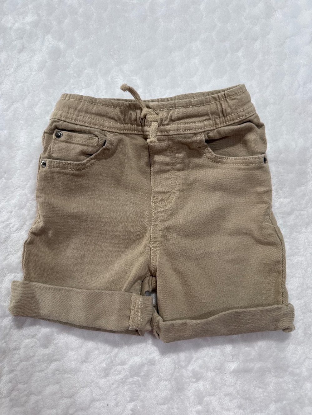 Cat & Jack Pull On Cuffed Denim Shorts Kids Unisex 3T Brown Casual